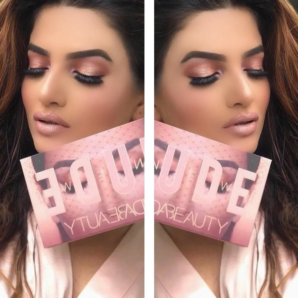 HUDA BEAUTY Nude Eyeshadow Palette with Pink and Gold Shades - Picture 7 of 14